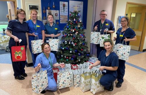 Yarty team receiving ELF Christmas gift bags